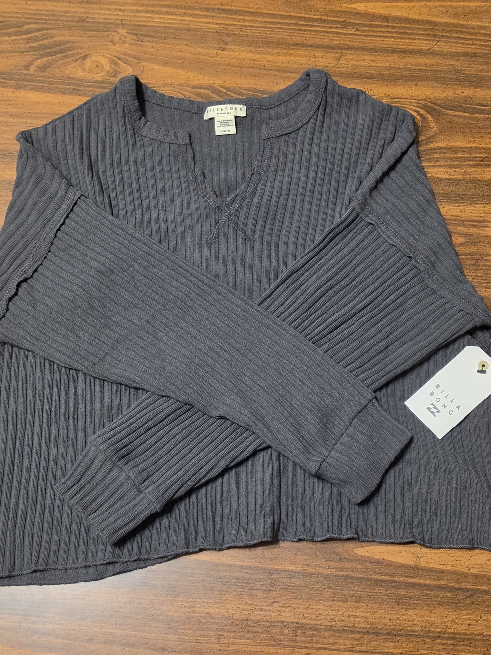 Billabong Ribbed Crew Sweater - Charcoal